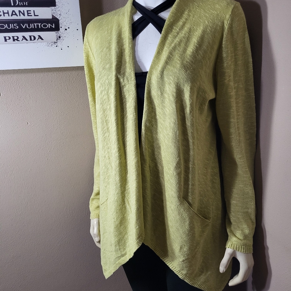 Eileen Fisher Womens Linen Cotton Blend Long Sweater Sz PL - Picture 3 of 5